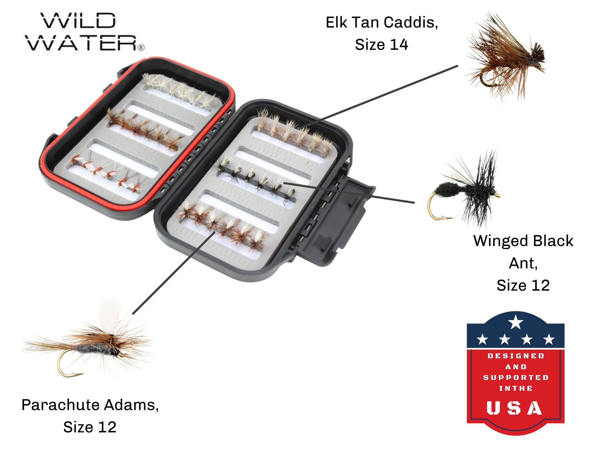 Wild Water Dry Fly Assortment, 36 Flies with Small Fly Box-Goodwynn&#39;sGoodwynn&#39;s