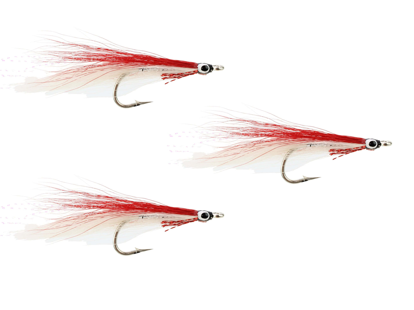 Wild Water Fly Fishing Red and White Deceiver, Size 2, Qty. 3