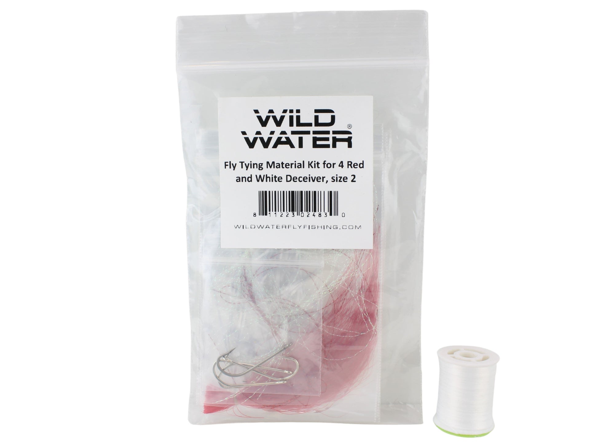 Wild Water Fly Fishing Fly Tying Material Kit, Red and White Deceiver-Goodwynn&#39;sGoodwynn&#39;s