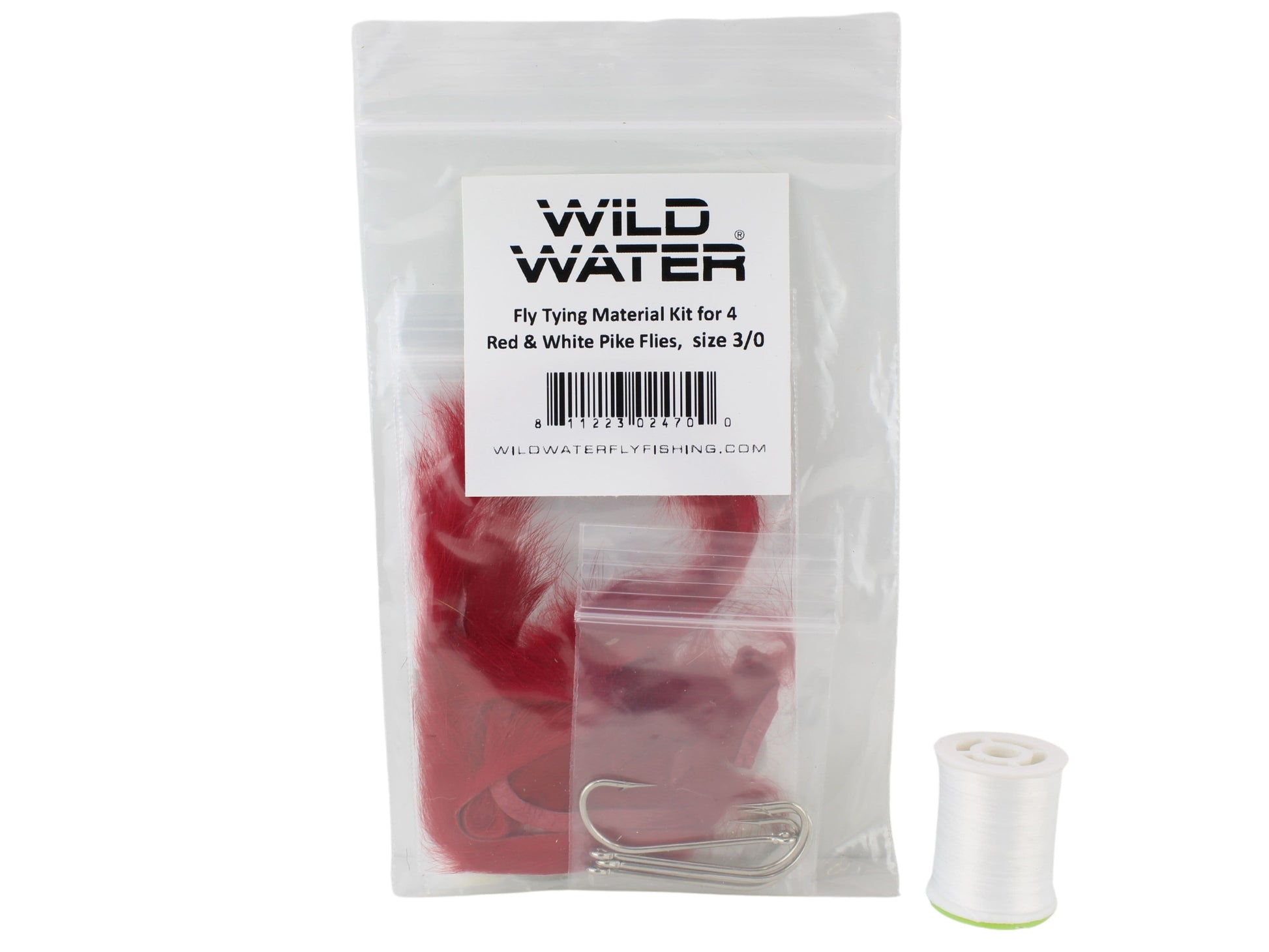 Wild Water Fly Fishing Fly Tying Material Kit, Red and White Pike-Goodwynn&#39;sGoodwynn&#39;s