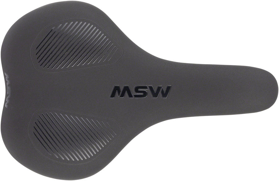 MSW Mens Saddle - Memory Foam Soft Touch Cover Steel Black