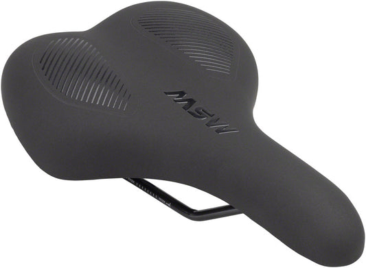 MSW Mens Saddle - Memory Foam Soft Touch Cover Steel Black