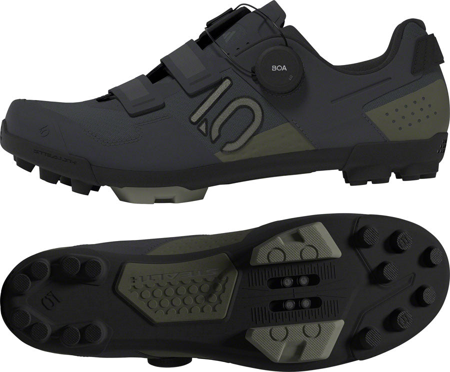 Five Ten Kestrel BOA Mountain Clipless Shoes - Mens Gray Six/Silver Pebble/Olive Strata 15-Goodwynn&#39;sGoodwynn&#39;s