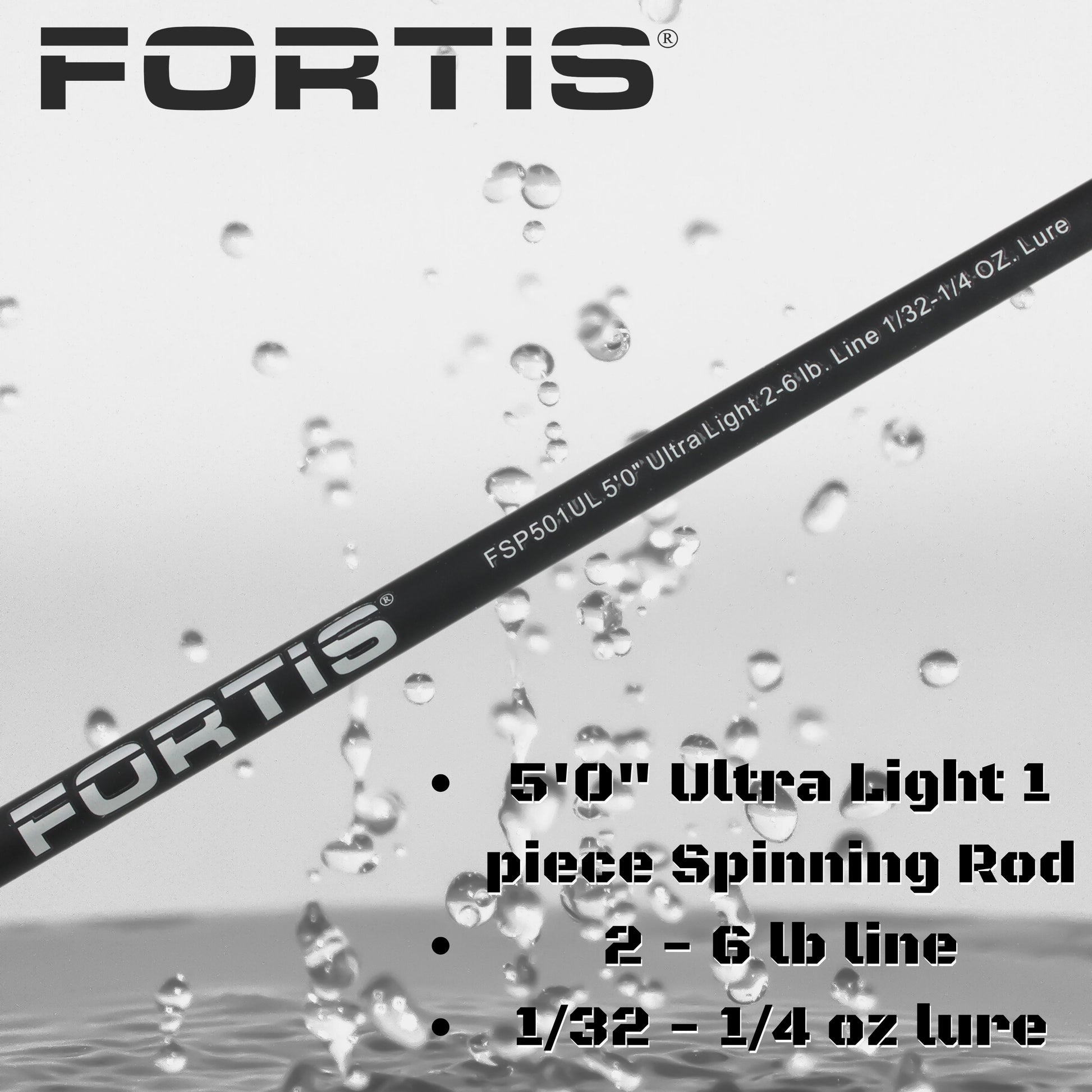 Fortis 5' Ultra Light Action 2 Piece Spinning Rod-Goodwynn&#39;sGoodwynn&#39;s