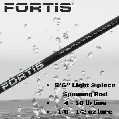 Fortis 5' 6" Light Action 2 Piece Spinning Rod