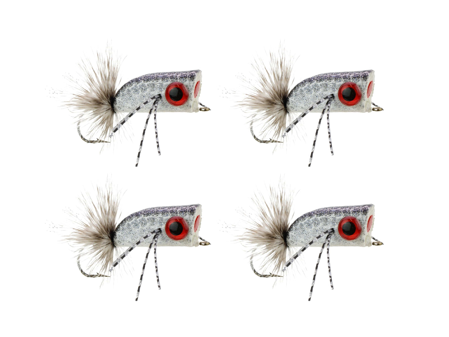 Wild Water Fly Fishing Silver and Black Crease Minnow, size 2, qty. 4