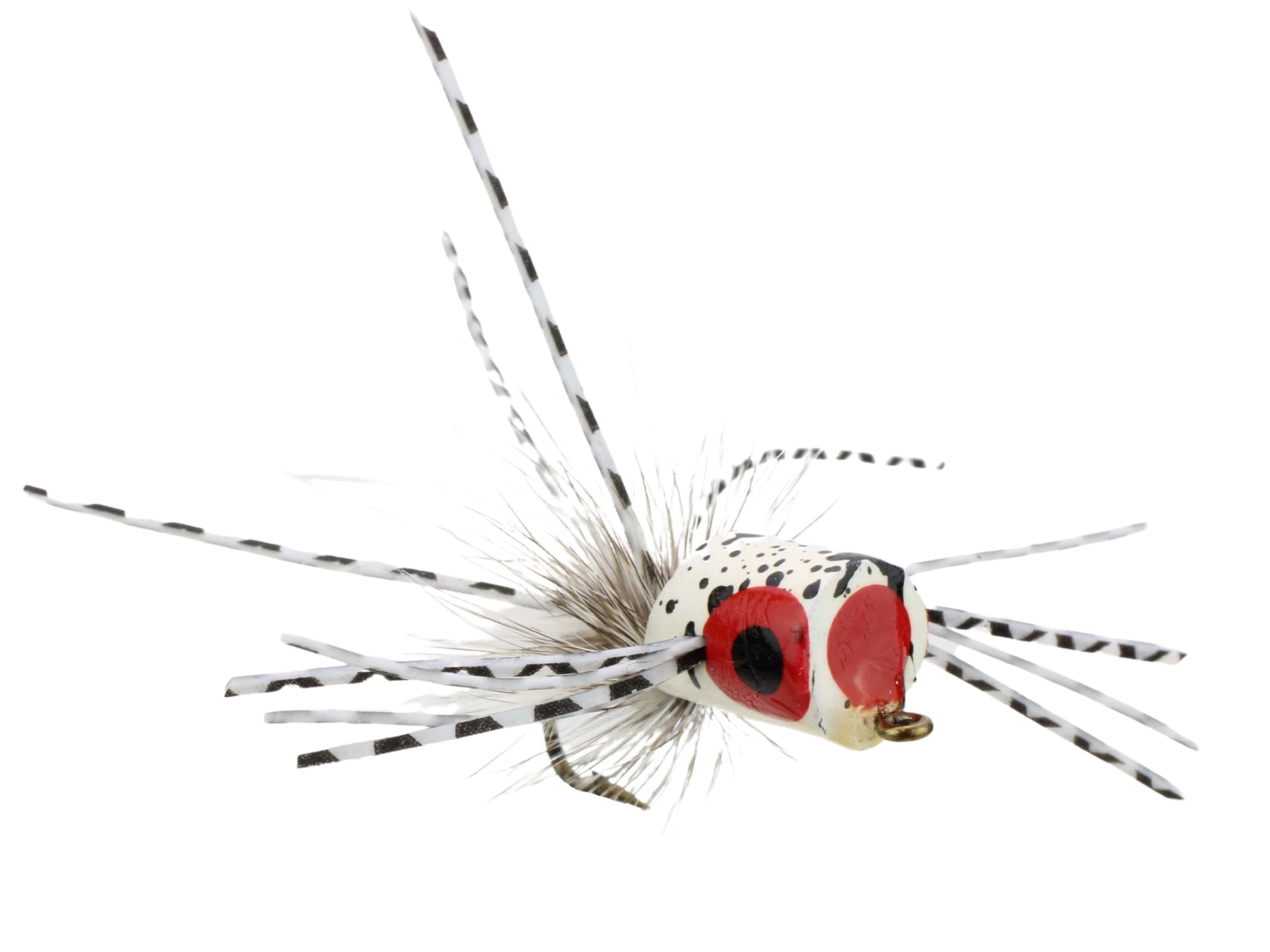 Wild Water Fly Fishing Glow In The Dark White Spider Legs Flat Face Mini Panfish Popper, Size 6, Qty. 4-Goodwynn&#39;sGoodwynn&#39;s