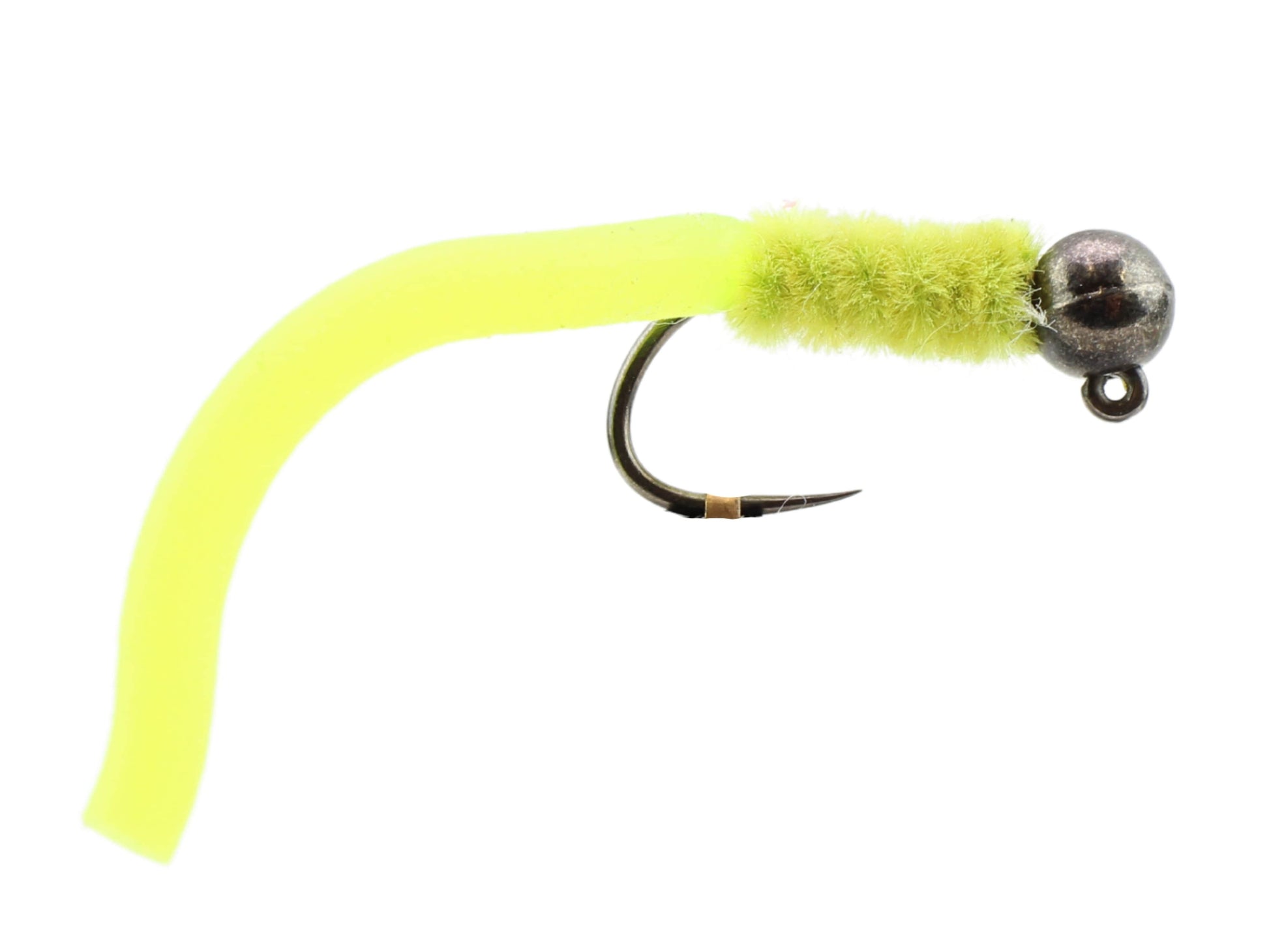 Wild Water Fly Fishing Tungsten Bead Head Yellow Squirmy Worm, Size 12, Qty. 6-Goodwynn&#39;sGoodwynn&#39;s