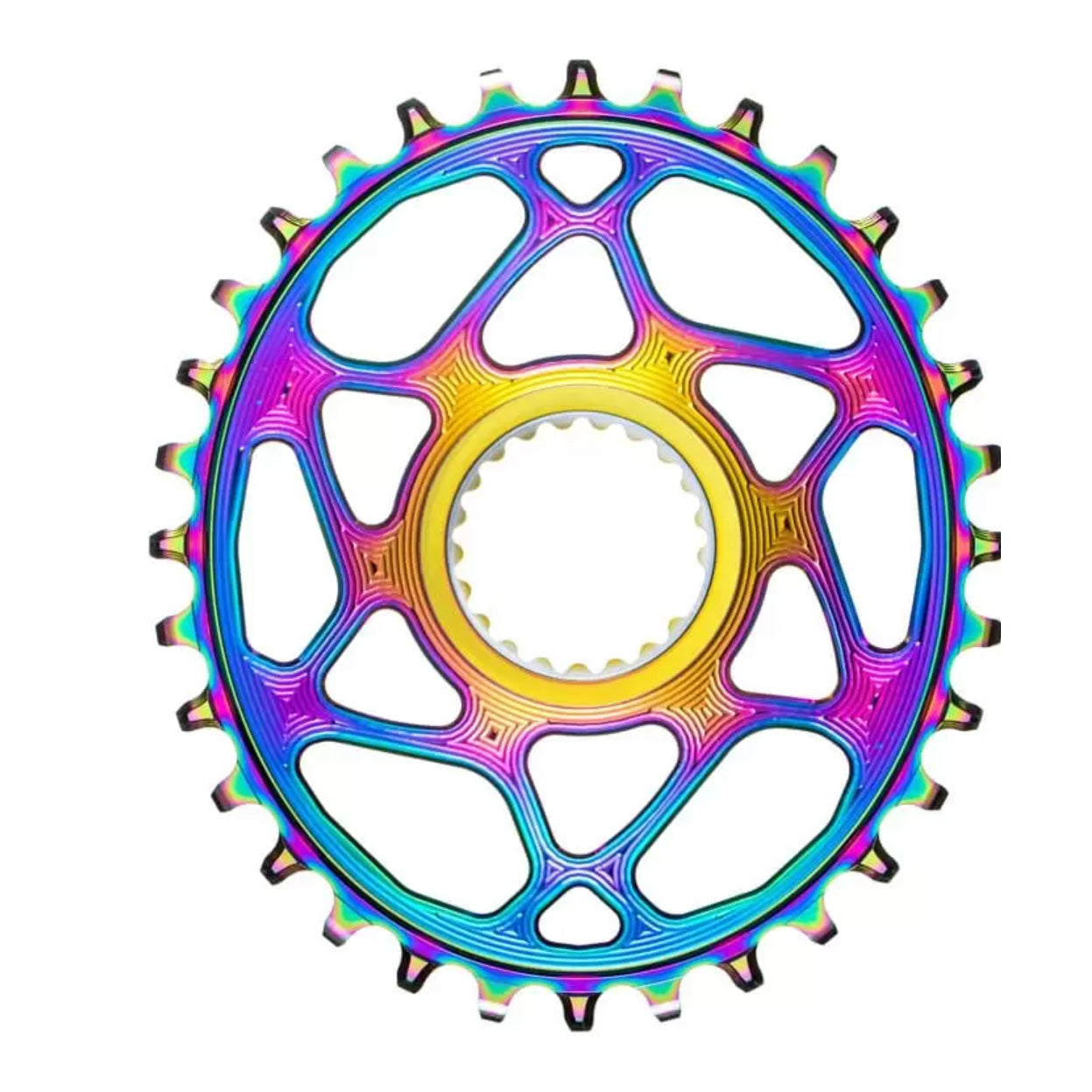 Absolute Black Shimano Direct Mount Oval Chainring 32T - PVD Rainbow-Goodwynn&#39;sGoodwynn&#39;s