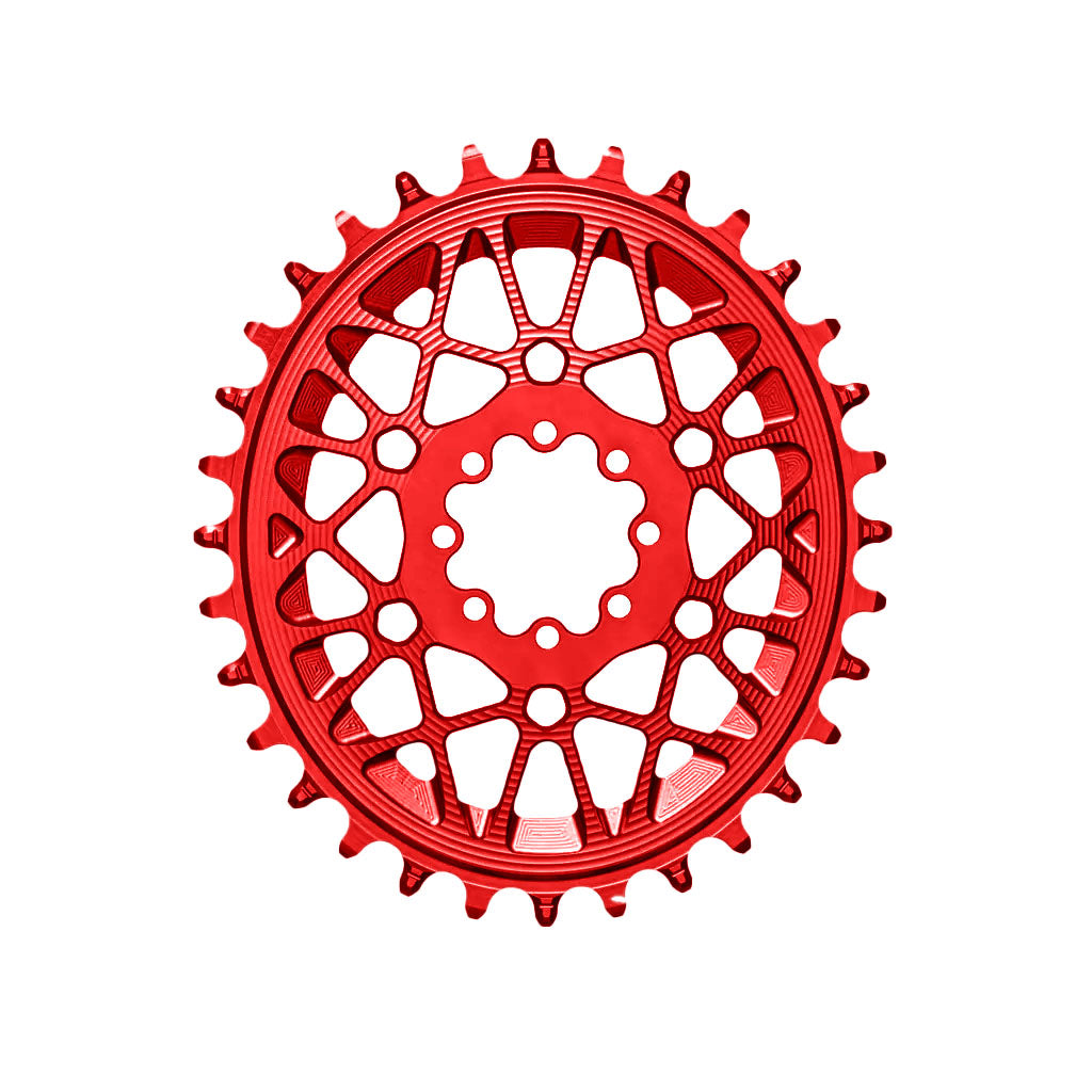 Absolute Black Oval SRAM T-Type DM 8-Hole Boost Chainring 32T Red-Goodwynn&#39;sGoodwynn&#39;s