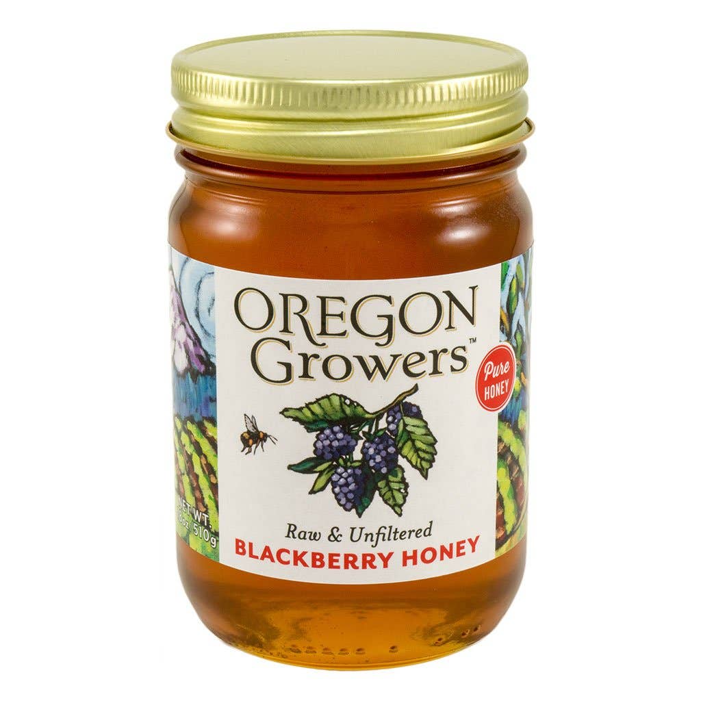 Oregon Growers - Blackberry Honey 18 Oz Glass Jar-Goodwynn&#39;sGoodwynn&#39;s