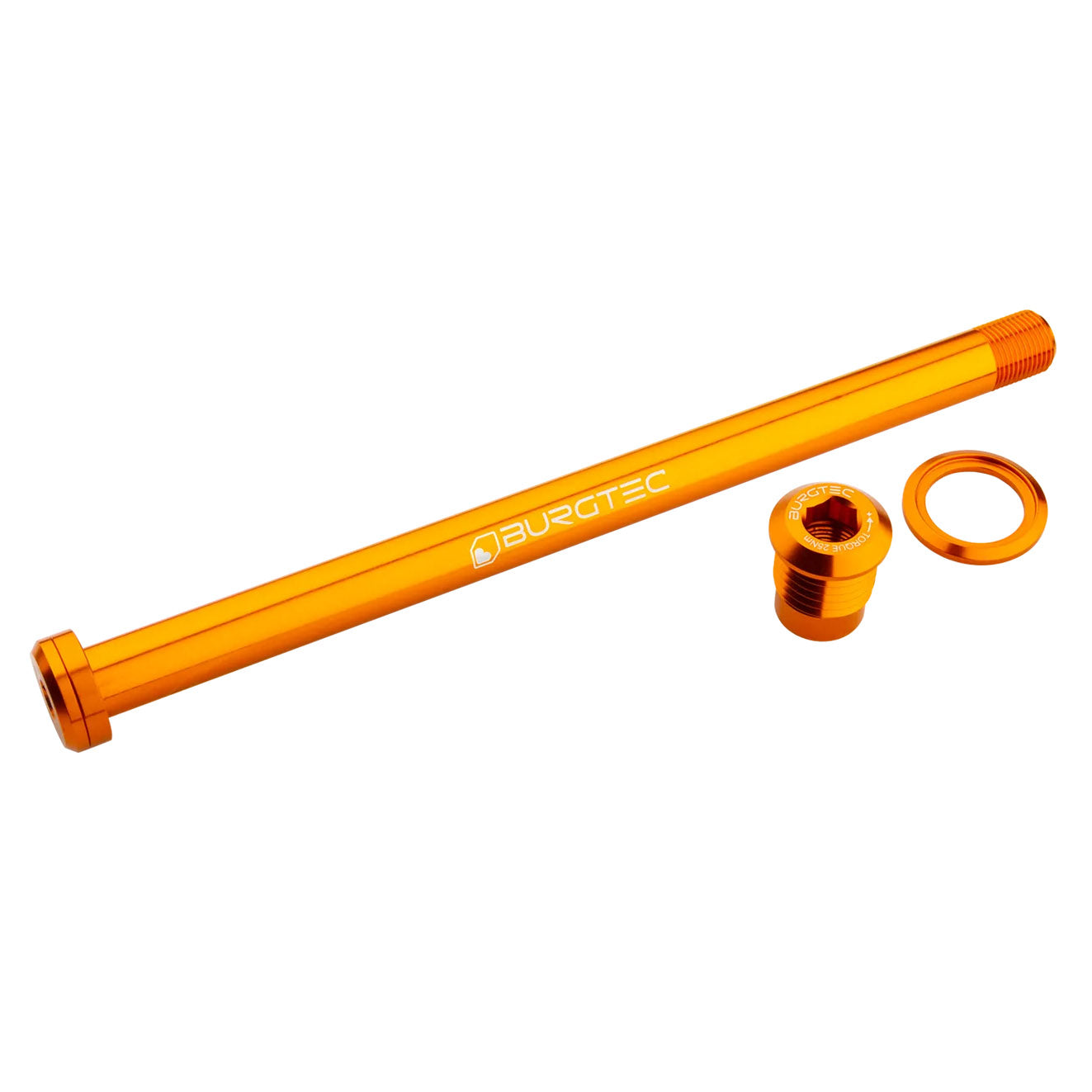 Burgtec 180mm x 12mm 1.00mm Pitch Rear Axle - Iron Bro Orange