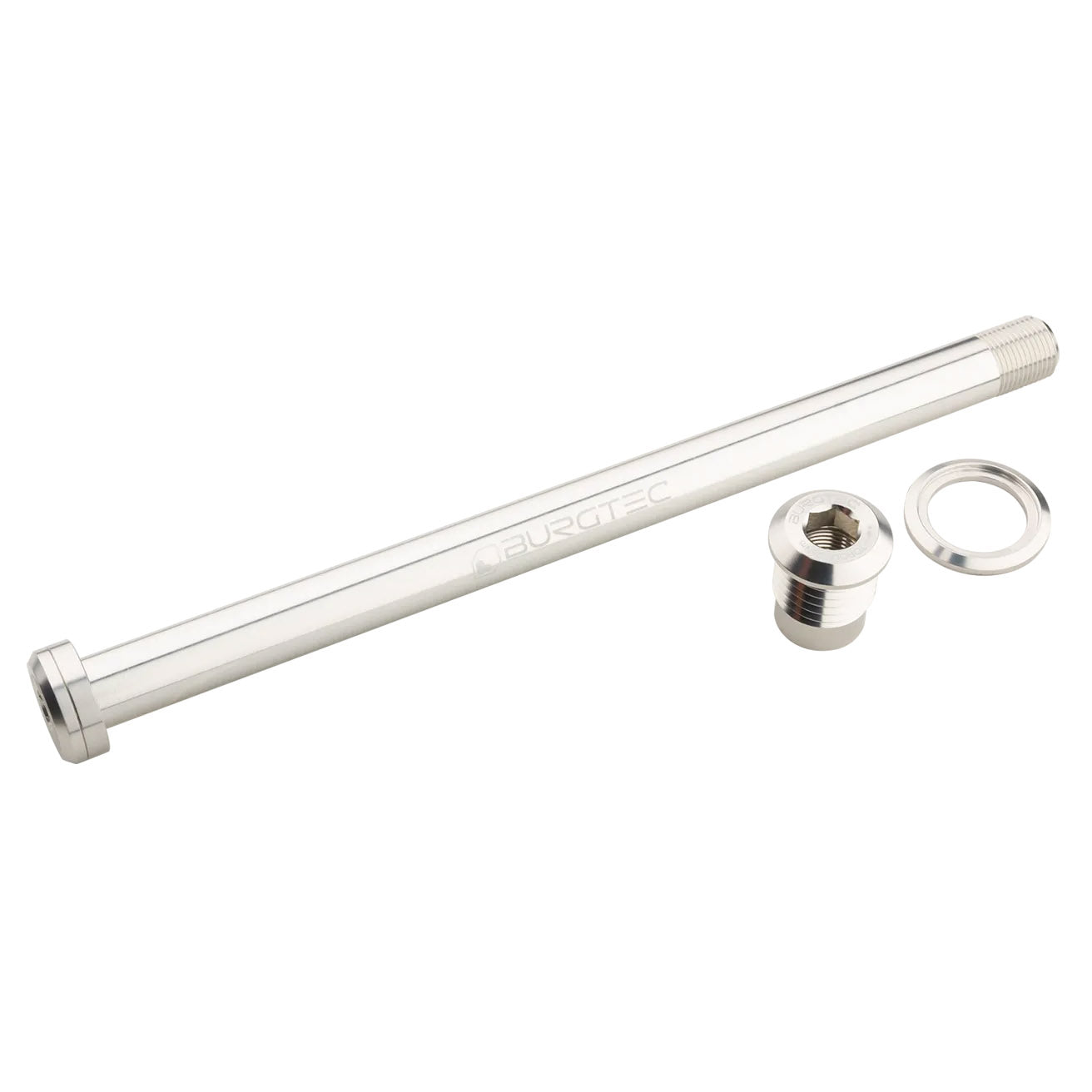 Burgtec 180mm x 12mm 1.00mm Pitch Rear Axle - Rhodium Silver