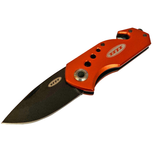 BTI Tactical Locking Pocket Knife w/Clip Aluminum Orange-Goodwynn's