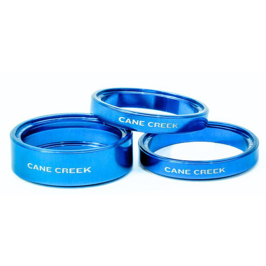 Cane Creek Interlok Chroma Studio Headset Spacer Kit - (1) 10mm (2) 5mm Blue-Goodwynn's