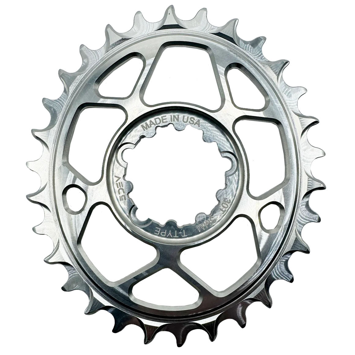 5Dev T-Type Oval 3-Bolt Chainring 3mm Offset 30T Silver-Goodwynn&#39;sGoodwynn&#39;s