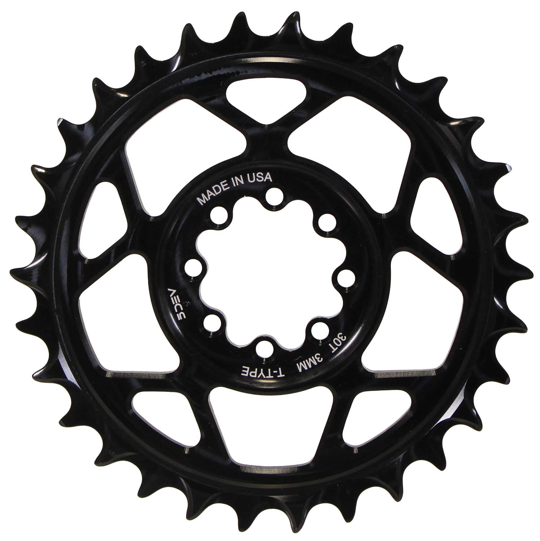 5Dev T-Type 8-Bolt Chainring 3mm Offset 30T Black-Goodwynn&#39;sGoodwynn&#39;s