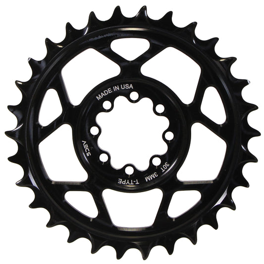 5Dev T-Type 8-Bolt Chainring 3mm Offset 30T Black-Goodwynn's