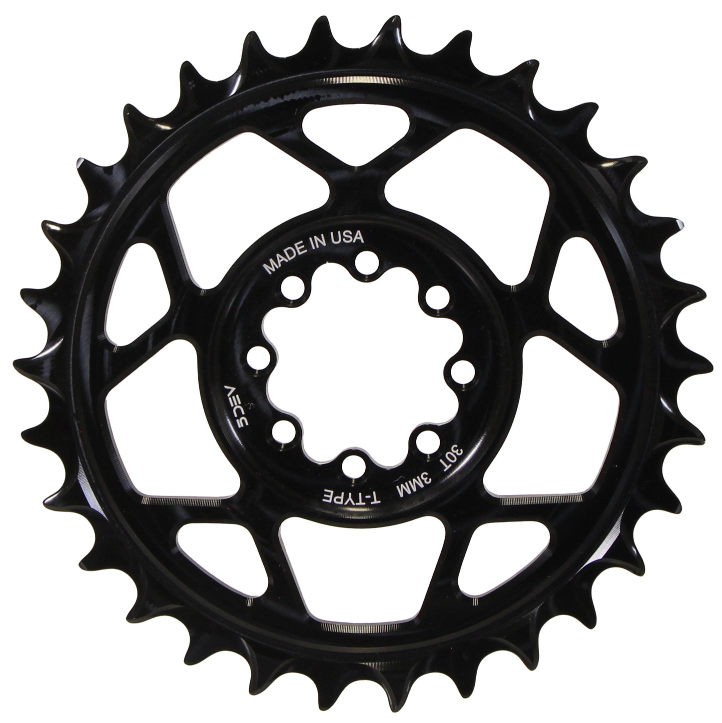 5Dev T-Type 8-Bolt Chainring 3mm Offset 32T Black