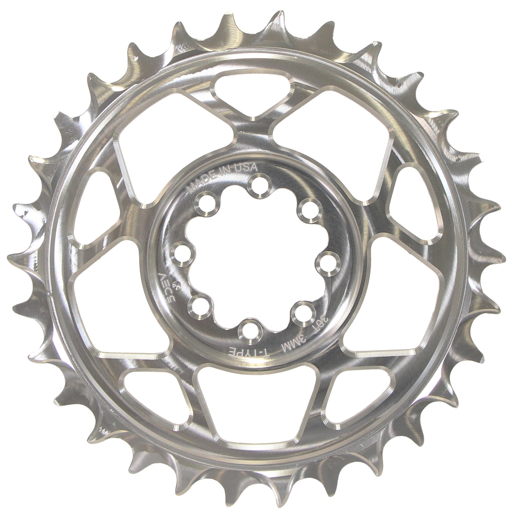 5Dev T-Type 8-Bolt Chainring 3mm Offset 30T Clear-Goodwynn&#39;sGoodwynn&#39;s