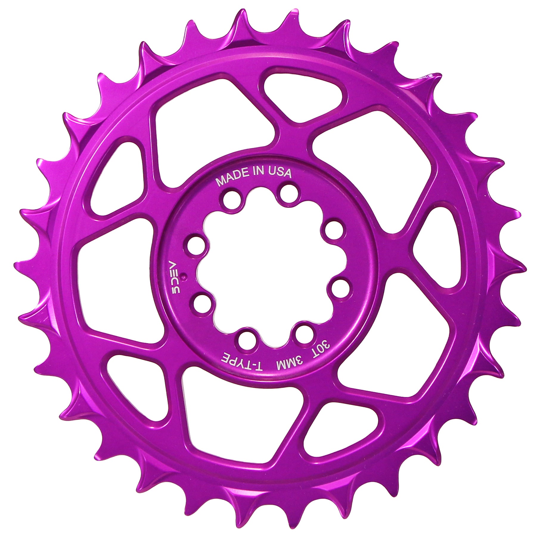 5Dev T-Type 8-Bolt Chainring 3mm Offset 30T Purple-Goodwynn&#39;sGoodwynn&#39;s