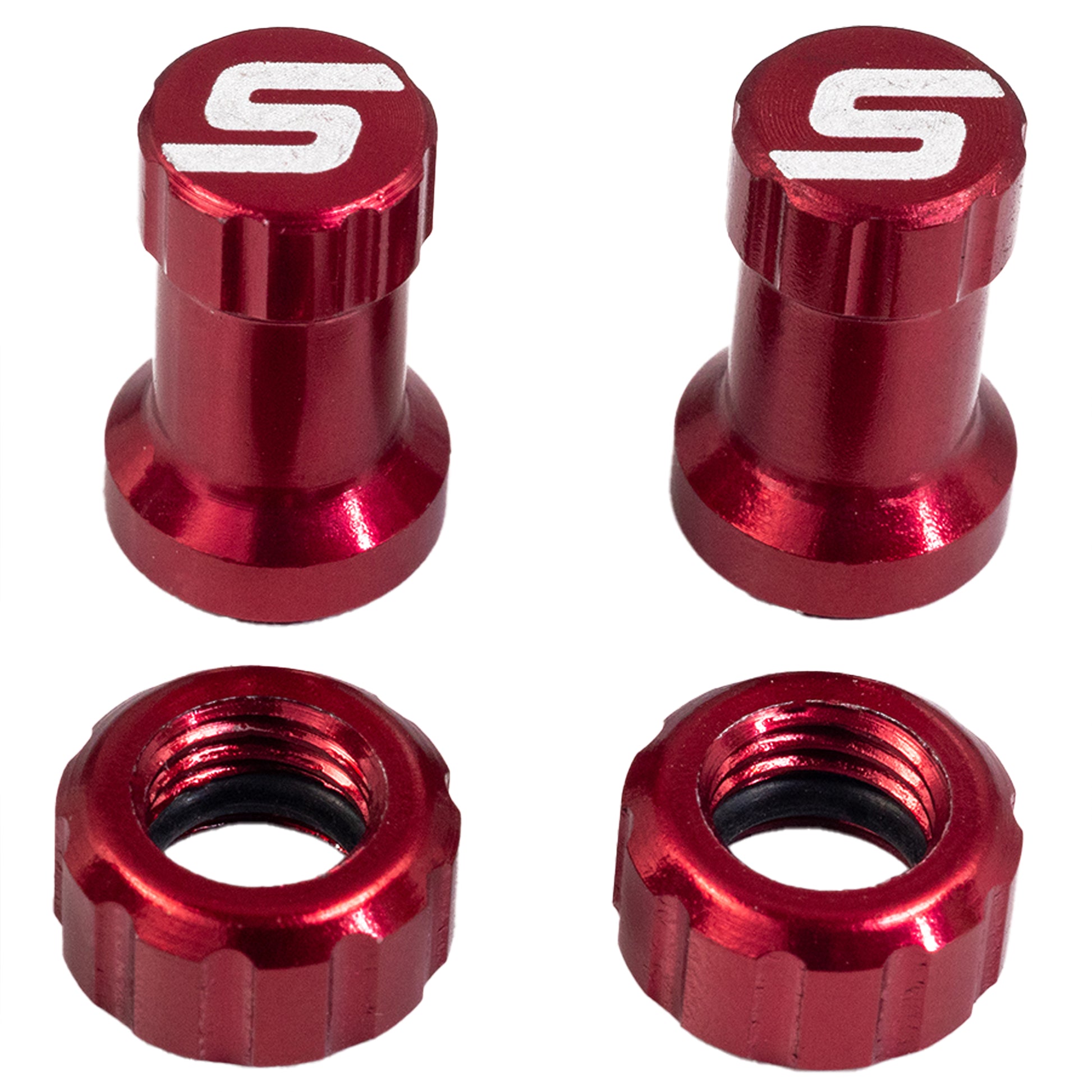 Stans Tubeless Valve Stem Cap Color Kit - Red Pair-Goodwynn&#39;sGoodwynn&#39;s