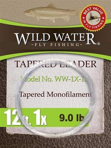 Wild Water Fly Fishing 12' Tapered Monofilament Leader 1X, 6 Pack-Goodwynn&#39;sGoodwynn&#39;s