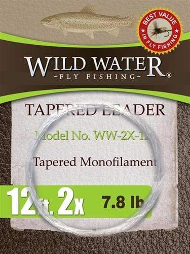 Wild Water Fly Fishing 12' Tapered Monofilament Leader 2X, 6 Pack-Goodwynn&#39;sGoodwynn&#39;s