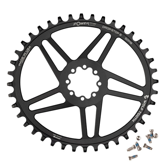 Wolf Tooth Elliptical Direct Mount Chainring - 40t SRAM Direct Mount Drop-Stop B For SRAM 8-Bolt Cranksets 6mm Offset BLK-Goodwynn's