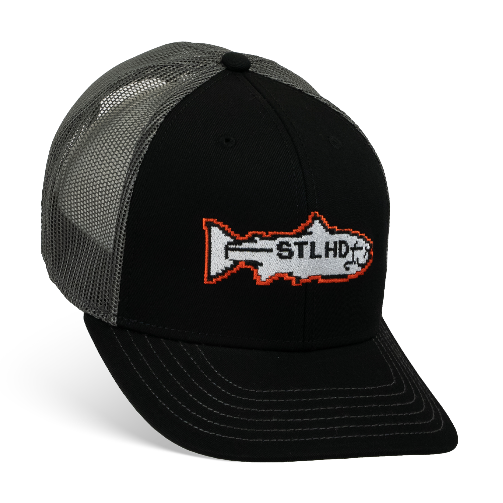 STLHD 1-Up Snapback Trucker Hat Black/Charcoal