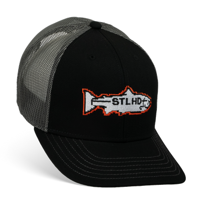 STLHD 1-Up Snapback Trucker Hat Black/Charcoal