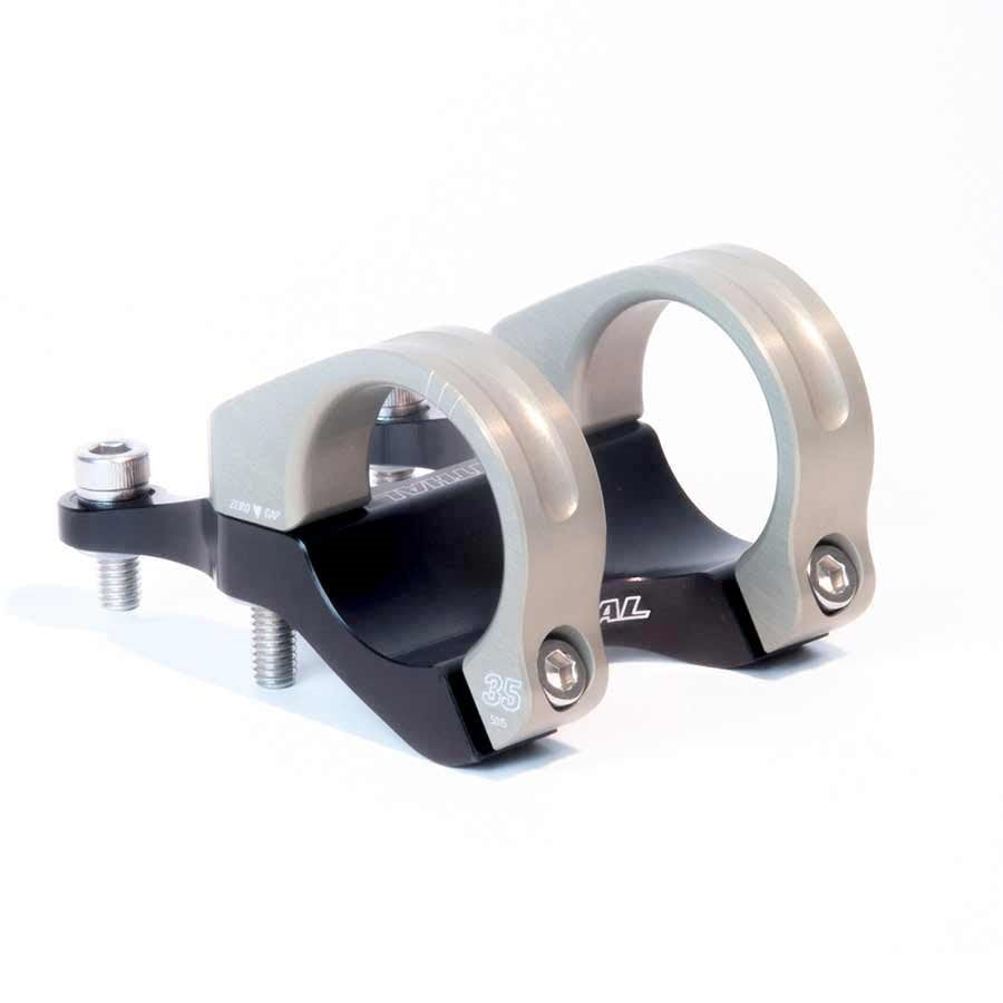 Renthal Integra 35 Stem Clamp: 35mm L: 50mm Steerer: Direct Mount 0° Black/Gold