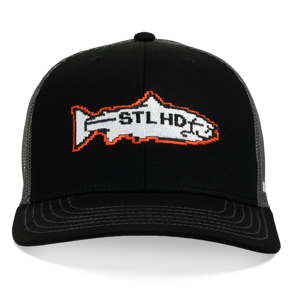 STLHD 1-Up Snapback Trucker Hat Black/Charcoal