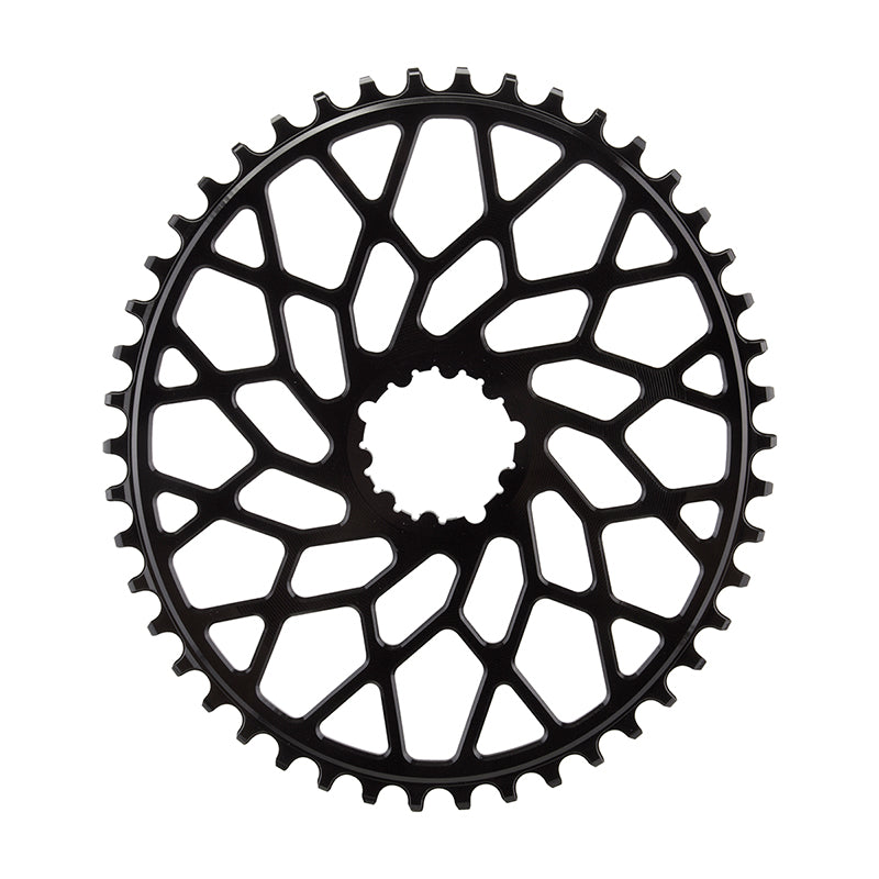 Absolute Black Spiderless GXP/BB30 DM CX Oval Chainring 46T - Blk-Goodwynn&#39;sGoodwynn&#39;s