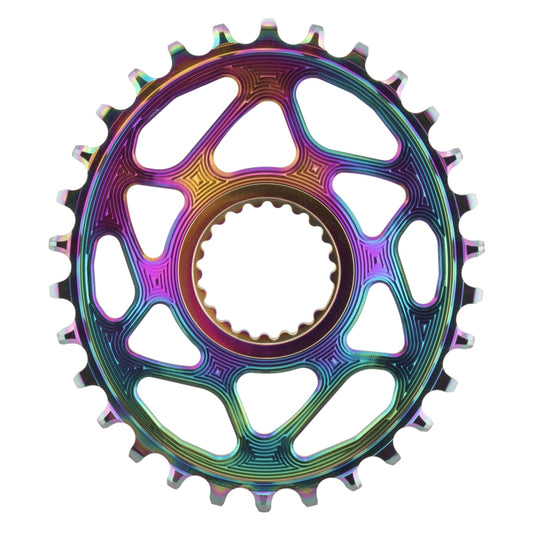 Absolute Black Shimano Direct Mount Oval Chainring 30T - PVD Rainbow-Goodwynn's