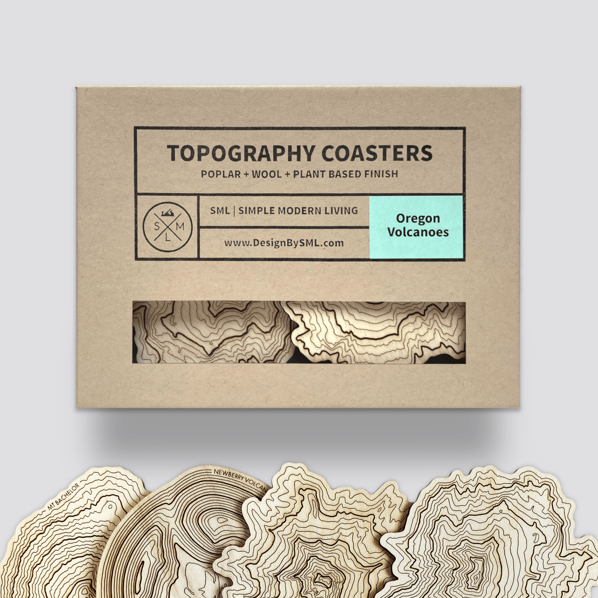 SML | Simple Modern Living - OR Volcanoes Topography Coasters - Set of 4-Goodwynn&#39;sGoodwynn&#39;s