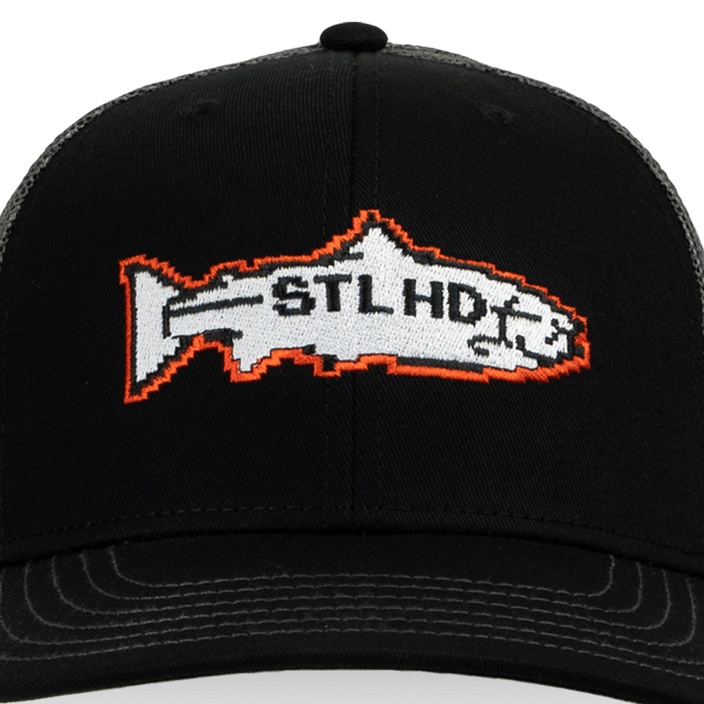 STLHD 1-Up Snapback Trucker Hat Black/Charcoal