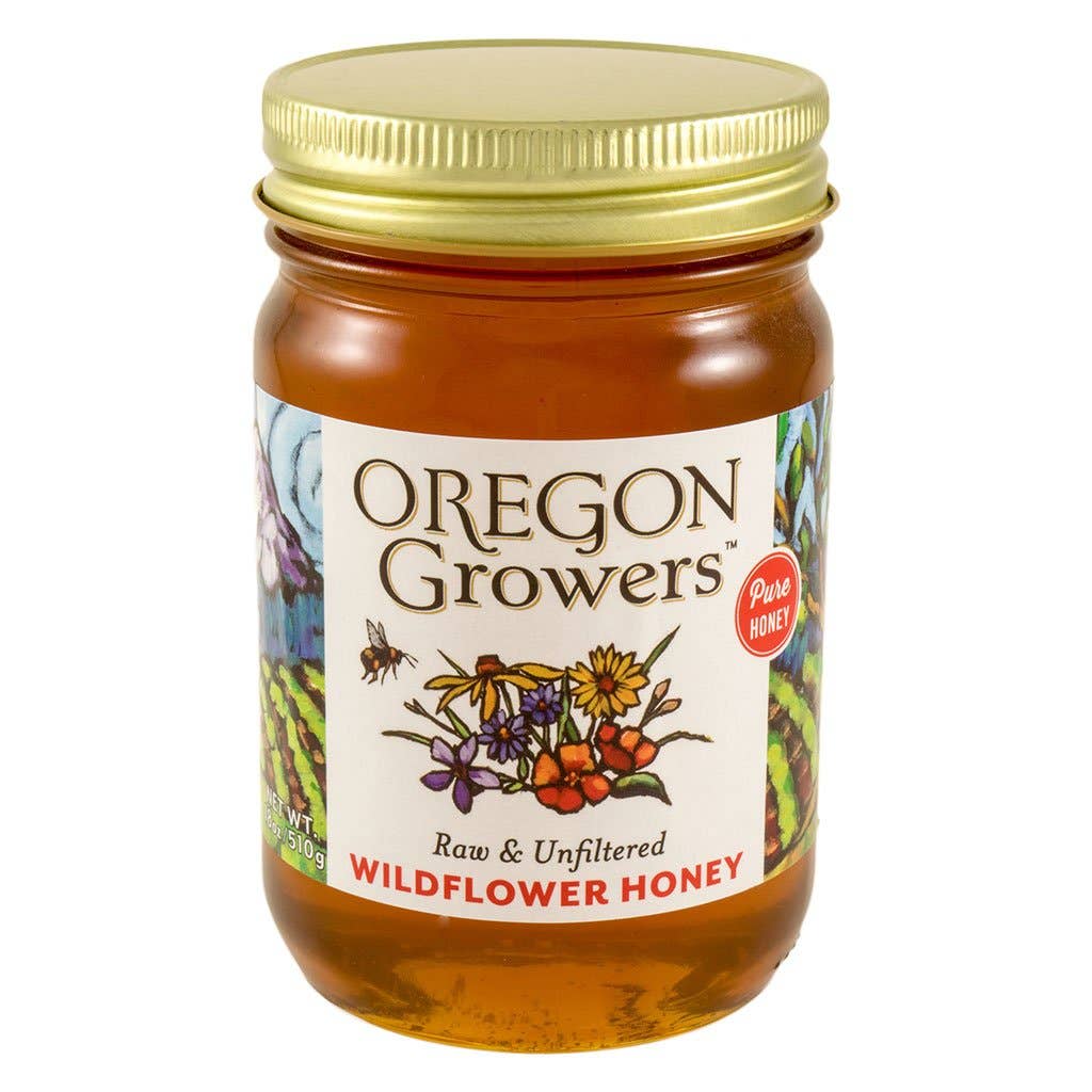 Oregon Growers - Wildflower Honey 18 Oz Glass Jar-Goodwynn&#39;sGoodwynn&#39;s