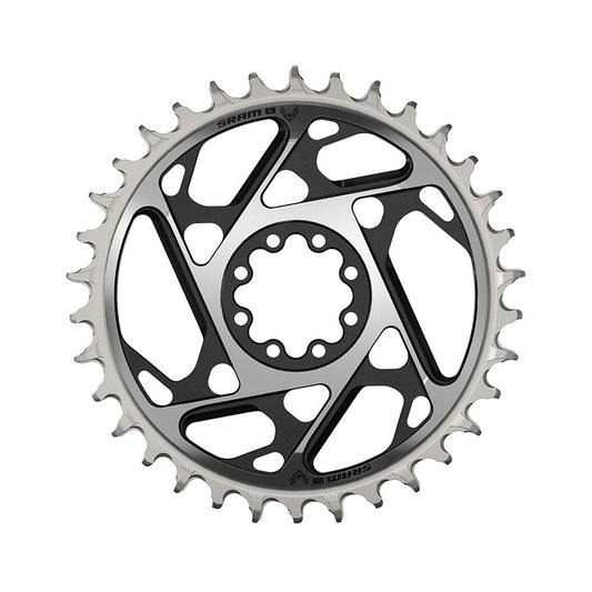 SRAM XX SL Eagle T-Type Direct Mount Chainring - 34t 12-Speed 8-Bolt Direct Mount 3mm Offset Aluminum BLK/Silver D1-Goodwynn's