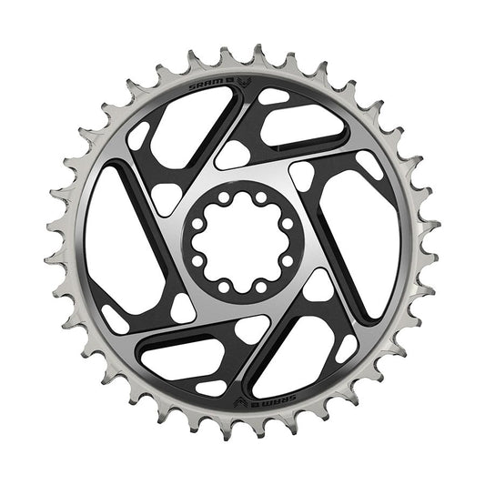 SRAM XX SL Eagle T-Type Direct Mount Chainring - 36t 12-Speed 8-Bolt Direct Mount 3mm Offset Aluminum BLK/Silver D1-Goodwynn's