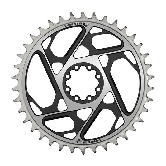 SRAM XX SL Eagle T-Type Direct Mount Chainring - 38t 12-Speed 8-Bolt Direct Mount 3mm Offset Aluminum BLK/Silver D1-Goodwynn's