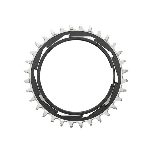 SRAM XX SL Eagle T-Type Thread Mount Chainring - 32t 12-Speed Thread Mount  For XX SL PM Spider 3mm Offset Aluminum BLK/Silver-Goodwynn's