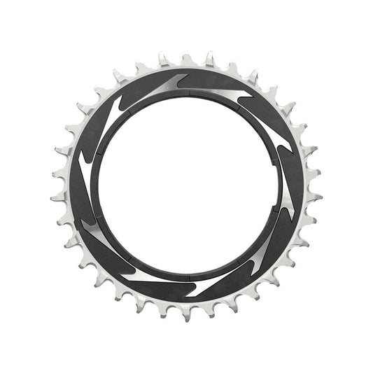 SRAM XX SL Eagle T-Type Thread Mount Chainring - 34t 12-Speed Thread Mount  For XX SL PM Spider 3mm Offset Aluminum BLK/Silver-Goodwynn's