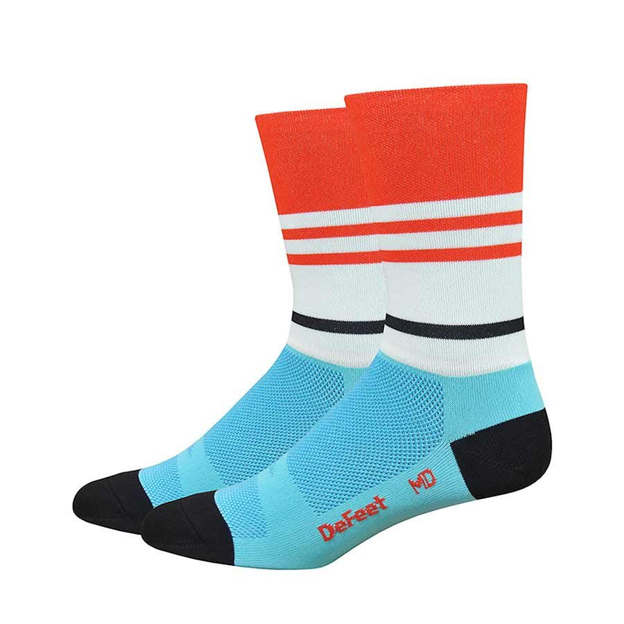 DeFeet Aireator 6" Socks Light Blue/Poinciana L Pair