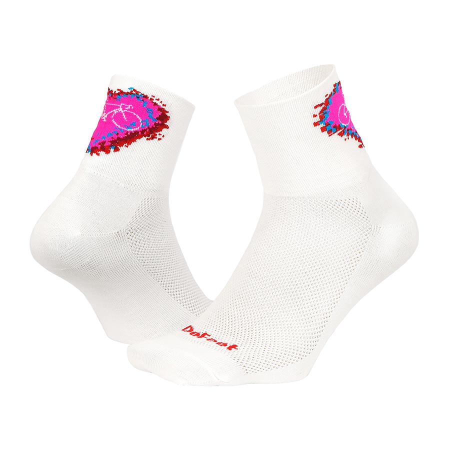 DeFeet Aireator 2-3" Cuff Socks White/Pink L Pair