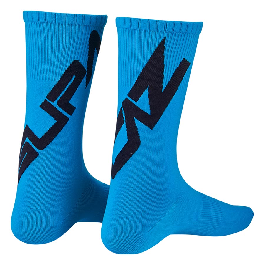 Supacaz SupaSox Twisted Socks Black/Neon Blue S Pair-Goodwynn&#39;sGoodwynn&#39;s