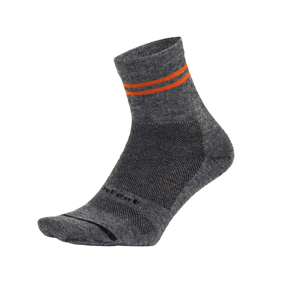 DeFeet Wooleator Pro 3 Socks Gravel Grey/Burnt Orange XL Pair-Goodwynn&#39;sGoodwynn&#39;s