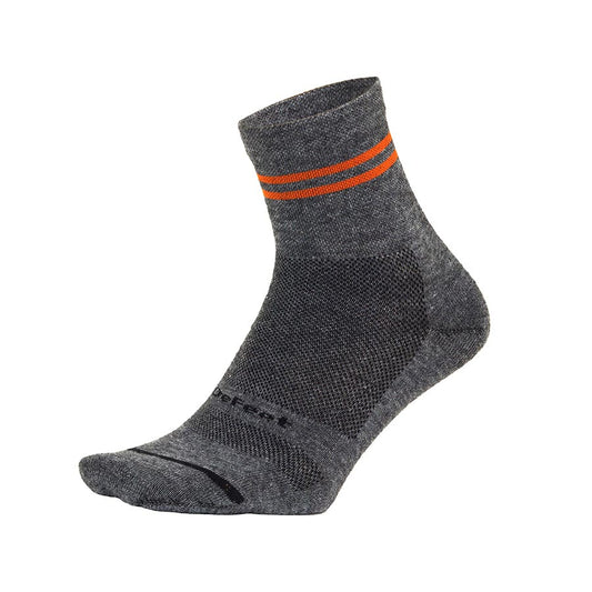 DeFeet Wooleator Pro 3 Socks Gravel Grey/Burnt Orange XL Pair-Goodwynn's