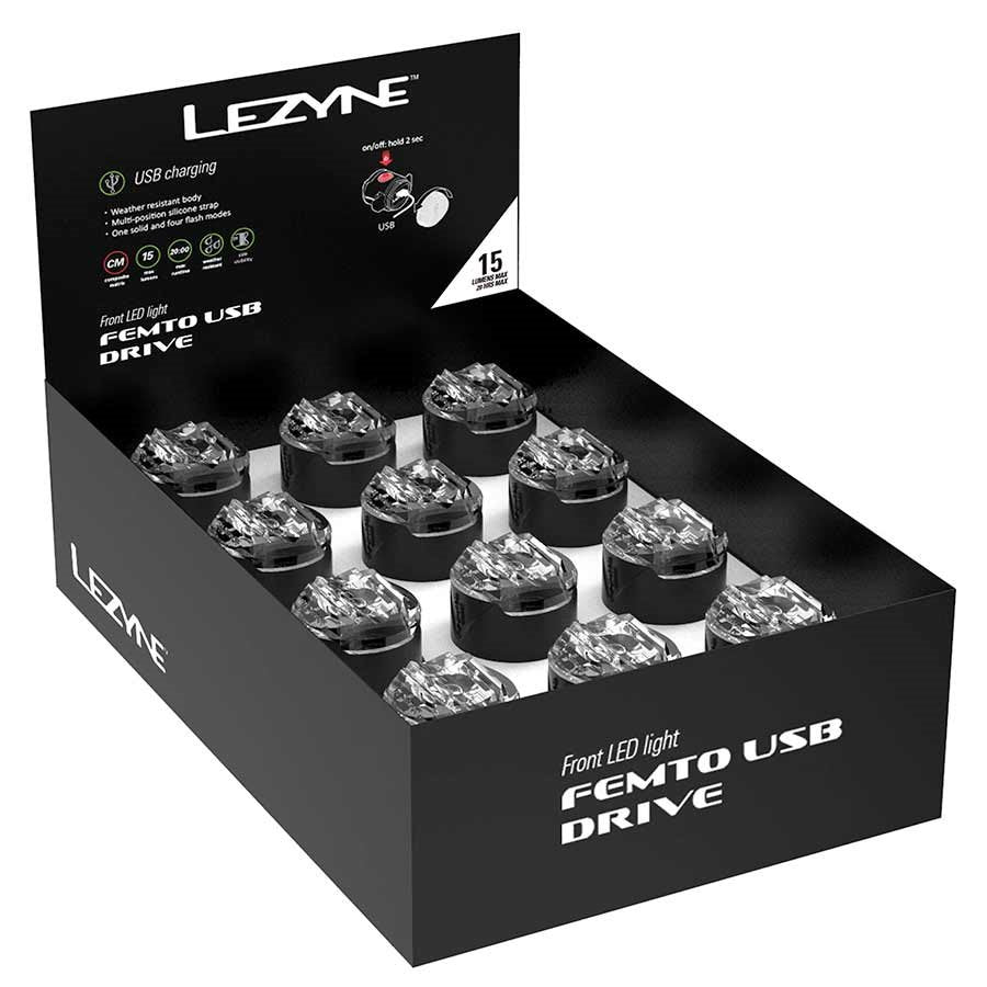 Lezyne Femto USB Drive Lights Display Box Front