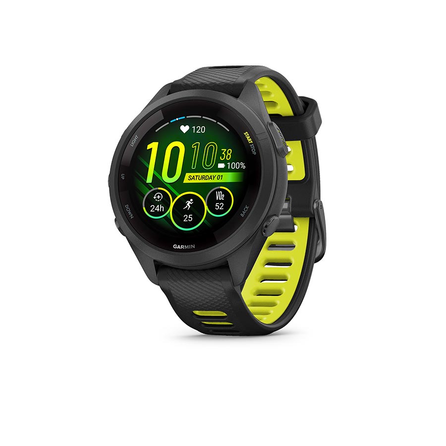 Garmin Forerunner 265S GPS Smartwatch - 42mm BLK Bezel Case BLK/Amp YLW Silicone Band-Goodwynn&#39;sGoodwynn&#39;s